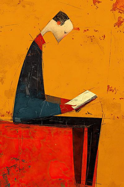 Reading Figure | Depths of Solitude by ARTEO Paintings