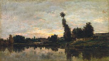 Zonsondergang op de rivier de Oise, Charles François Daubigny