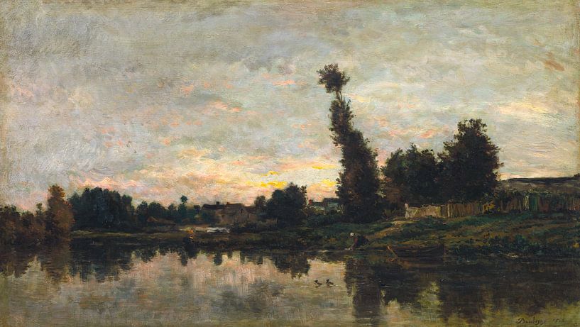 Sunset on the River Oise, Charles François Daubigny by Masterful Masters