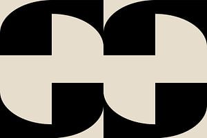 Moderne abstrakte minimalistische geometrische Retro-Formen in Weiß und Schwarz 9 von Dina Dankers
