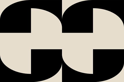 Moderne abstracte minimalistische geometrische retrovormen in wit en zwart 9