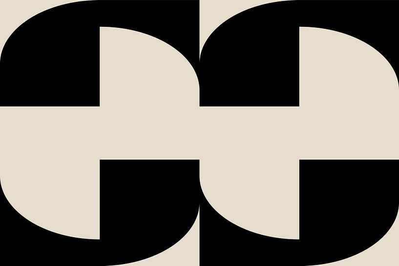 Modern abstract minimalist geometric  retro shapes in white and black  9 by Dina Dankers