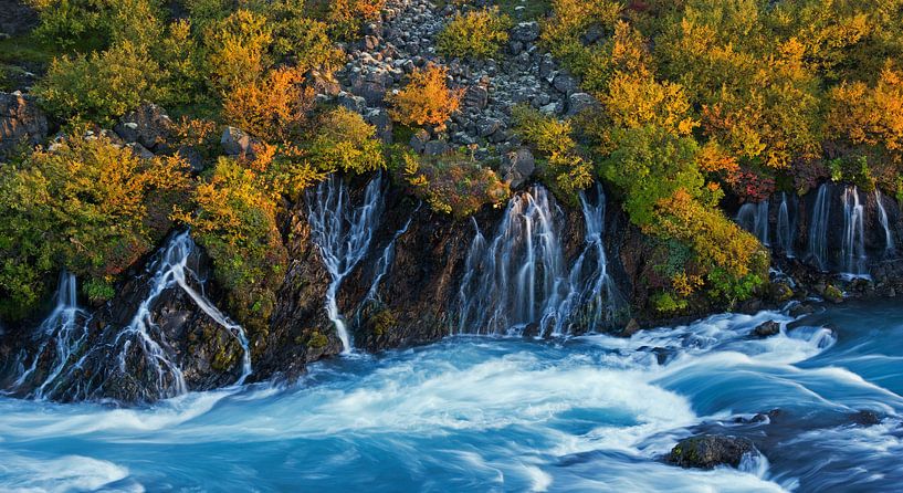 Hraunfossar cascade Islande par Miranda Bos
