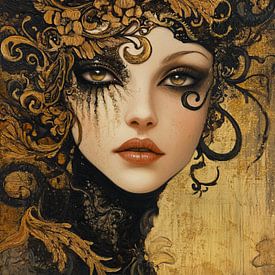 Elegant Lady in Gold by ARTEO Paintings