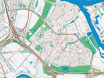 Karte von Ridderkerk im Stil von Urban Ivory von Map Art Studio