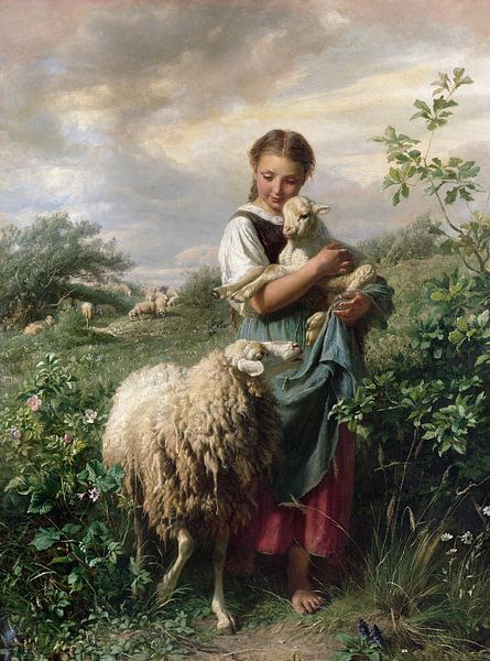 Johann Baptist Hofner~La bergère par finemasterpiece