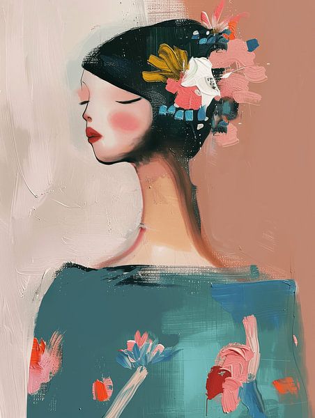 Modern portrait, illustration by Carla Van Iersel