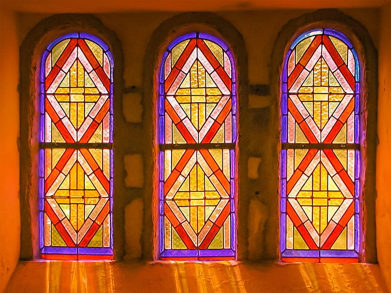 Church window of 'stained glass'. by Bert de Boer