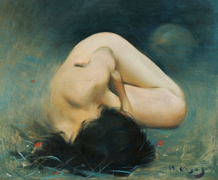 Foreshortened female nude, Ramon Casas i Carbó by Masterful Masters