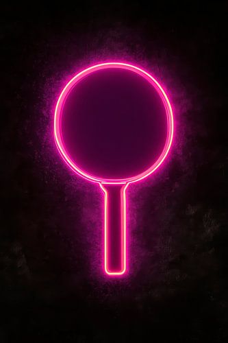 Neon rond licht op zwart
