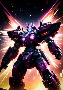 Robot métallique rose Sci Fi