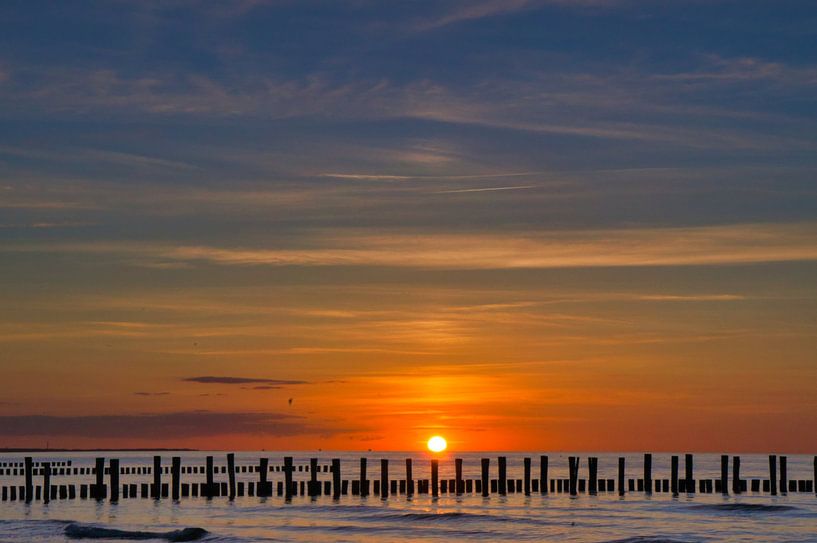 Sunset on the beach at Zingst, romantic by Martin Köbsch