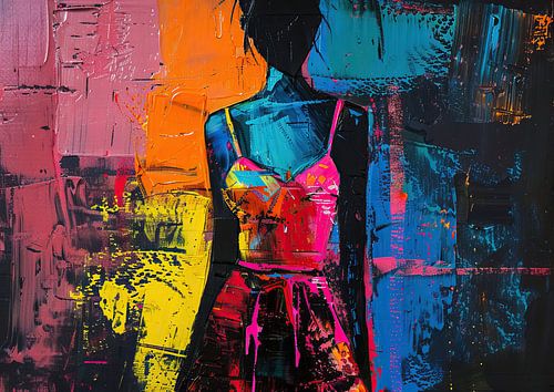 Femme avec robe colorée | Femme avec vêtements clairs