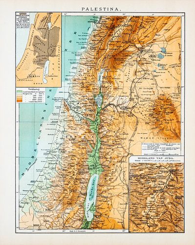 Vintage kaart Palestina ca. 1900