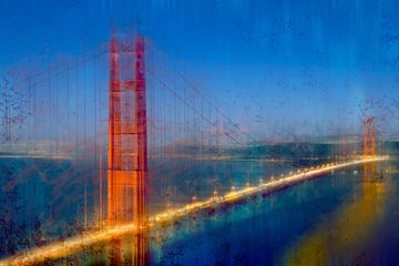 Stadskunst Golden Gate Bridge van Melanie Viola