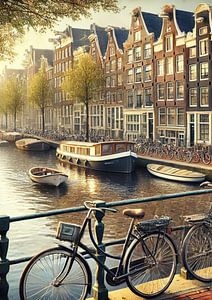 Scène du canal d'Amsterdam