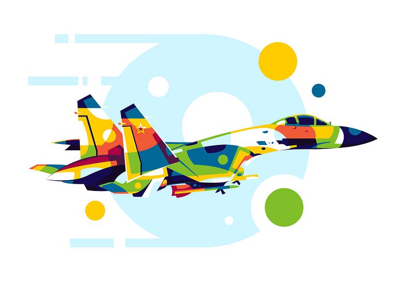SU-27 in Pop Art Illustration by Lintang Wicaksono