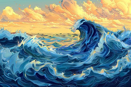 schilderachig Japan golf abstract