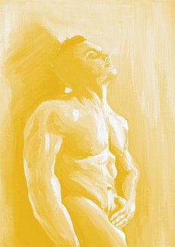 Man fitness Geel van Krista Kitsz Art