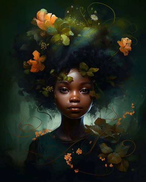 Modern portret: &quot;Botanical Brilliance&quot; van Carla Van Iersel