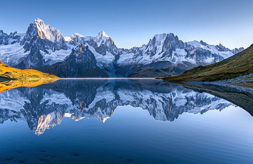Glowing peaks in the evening light