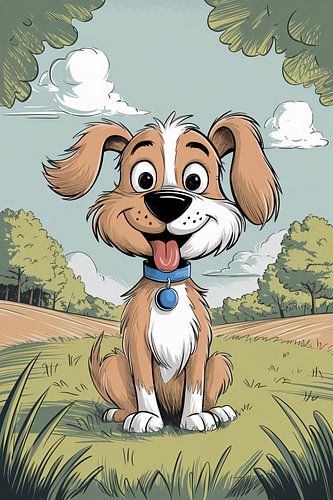 Vrolijke hond in het park