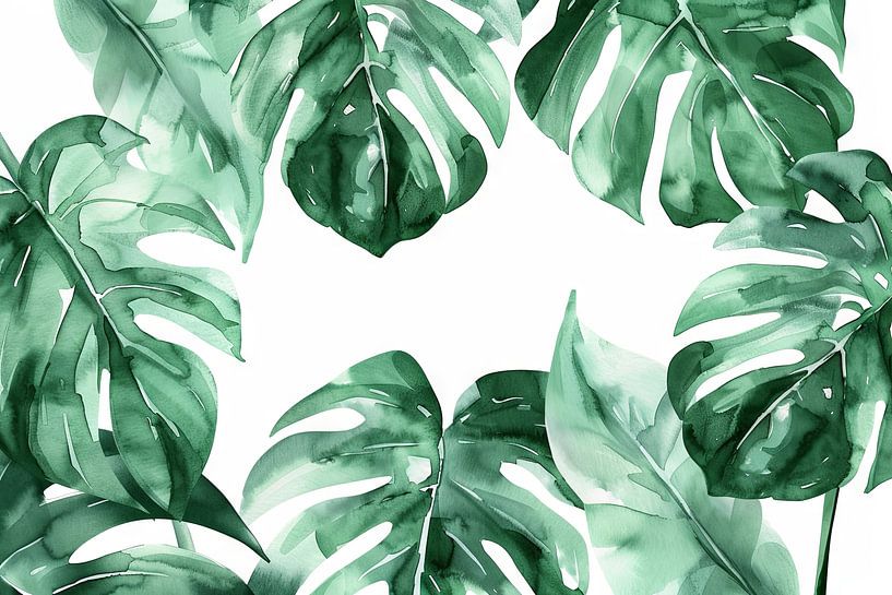 Monstera artwork - Tropical leaves by Poster Art Shop