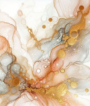 Abstract in roze en goud. ( 2 ) van Ineke de Rijk