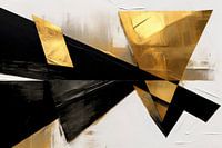 Abstract triangle with black and gold
