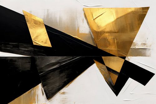 Abstract driehoek met zwart en goud