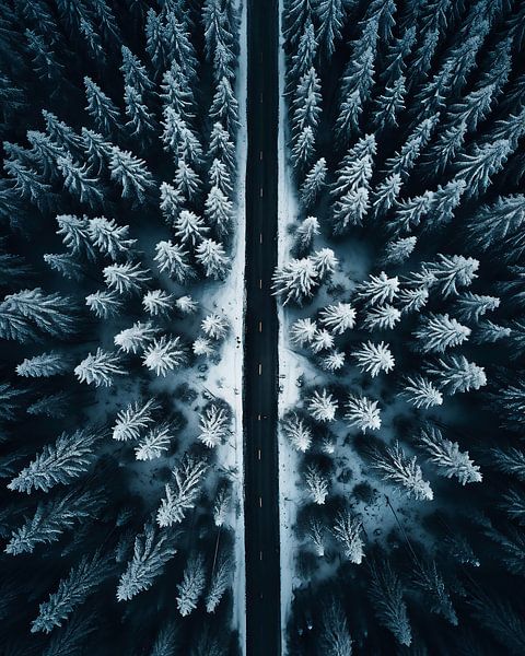 Winterlandschaft von oben von fernlichtsicht