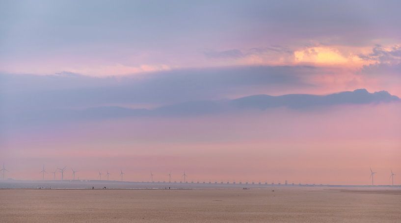 Coloured sky with the Oosterscheldekering by Percy's fotografie