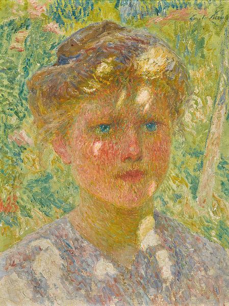 Junges Mädchen mit blondem Haar, Emile Claus von Meisterhafte Meister