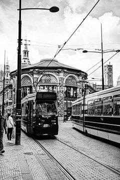 Inner city of The Hague Netherlands Black and White by Hendrik-Jan Kornelis
