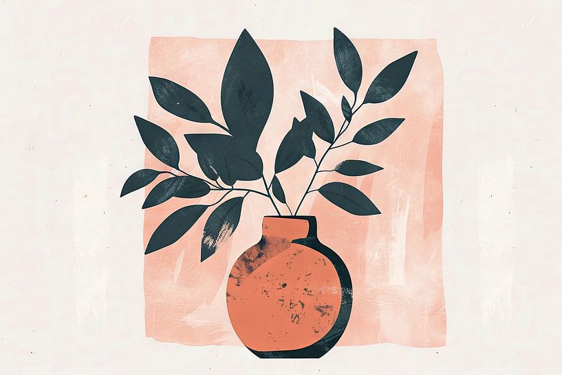Simple elegance - Minimalist plant display by Poster Art Shop
