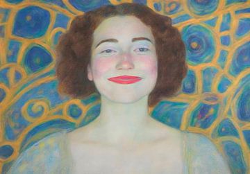 Happy Is My Color! - Portret in Art-Nouveau stijl van Igniferae