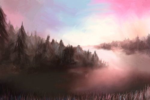 Un paysage par un matin froid