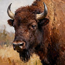 Wildlife - Untamed Grace - Bison 3 by Johannas Art Creations