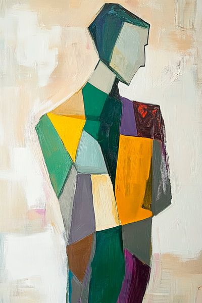 Geometrisch figuur in zachte kleuren van Poster Art Shop