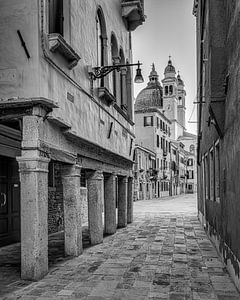 Street in Venice with view on Basilica di Santa Maria della Salute