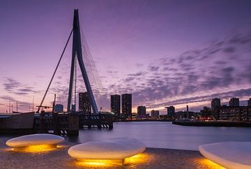 Erasmus bridge at sunset by Ilya Korzelius