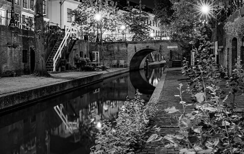 Nieuwegracht Utrecht in schwarz-weiß von Marjolein van Middelkoop