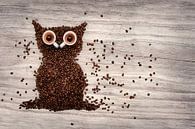 Coffee Owl Artwork - Unique Wall Decoration for Coffee Lovers by Elianne van Turennout thumbnail