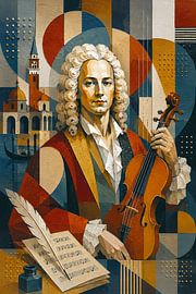 A painting of the Italian composer and violinist Antonio Vivaldi. by Johannes
