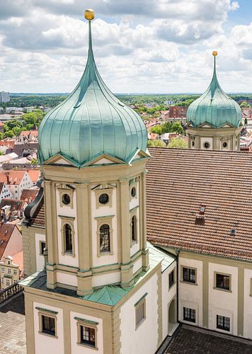 Uitzicht over de daken van Augsburg