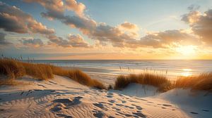 Vue sur la mer depuis les dunes