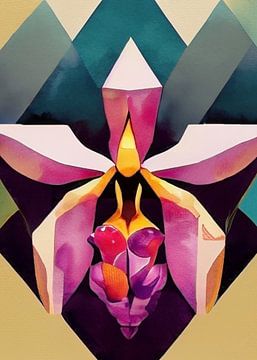 1920 Art Deco Orchidee - florale Geometrie von Wolfsee