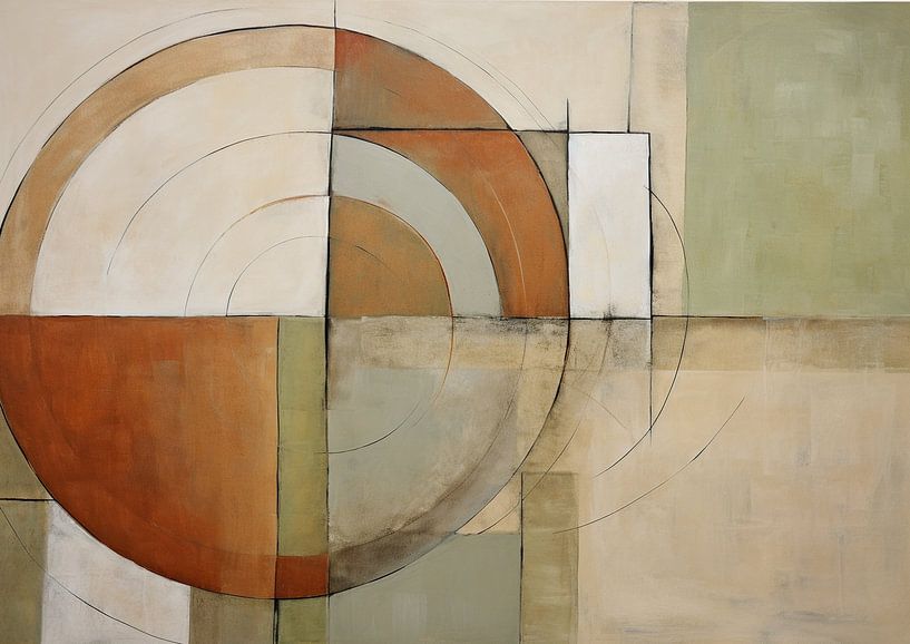 Moderne Erdtöne Beige von Abstraktes Gemälde