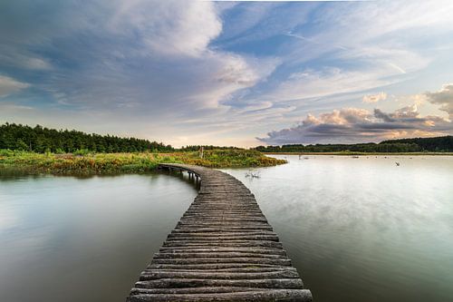 Holländische Polderlandschaft und Sonnenuntergang