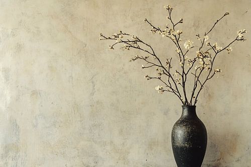 Branches de fleurs dans un vase minimaliste